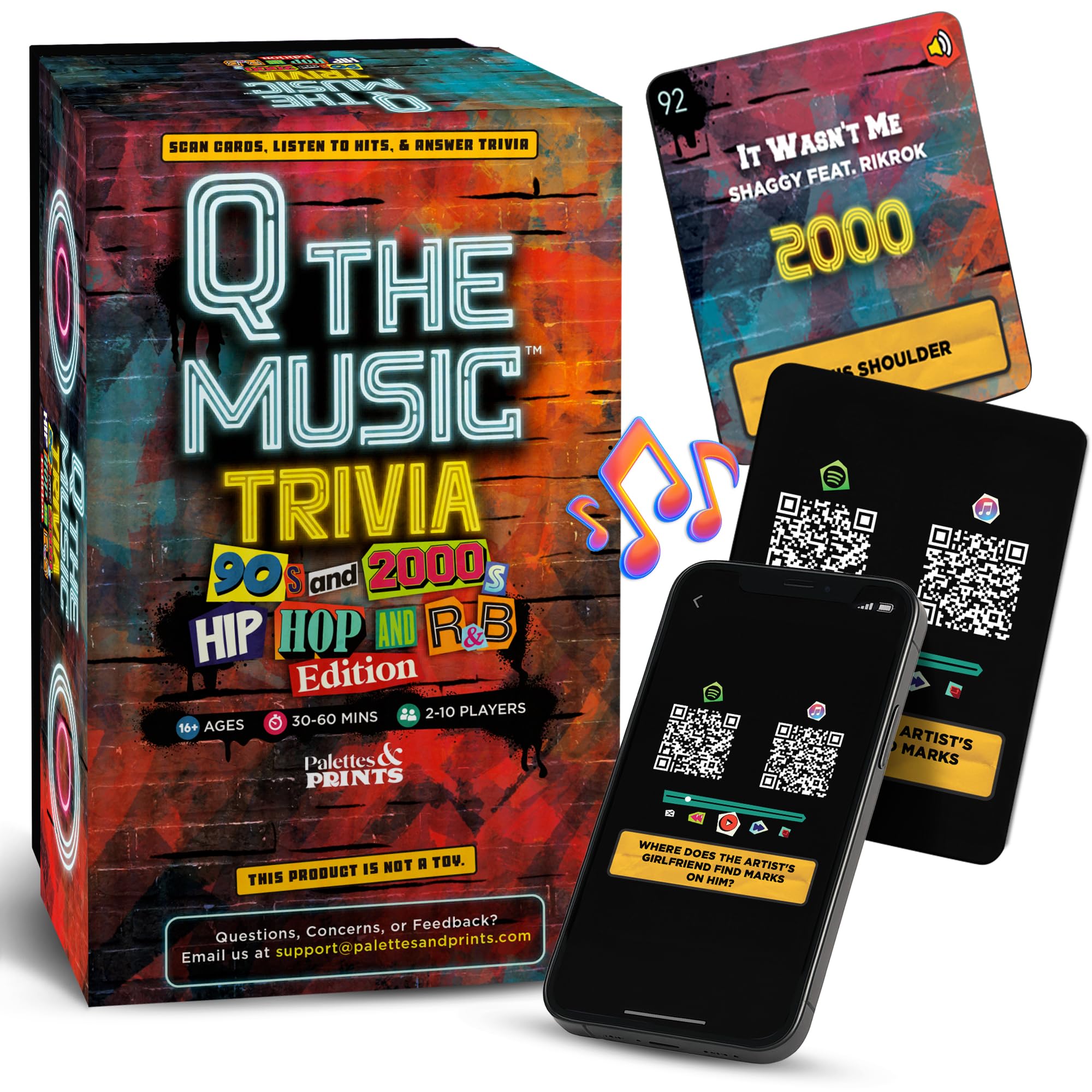 Q The Music Hip Hop & R&B Edition – 90s & 2000s Music Trivia Card Game for Adults and Families
