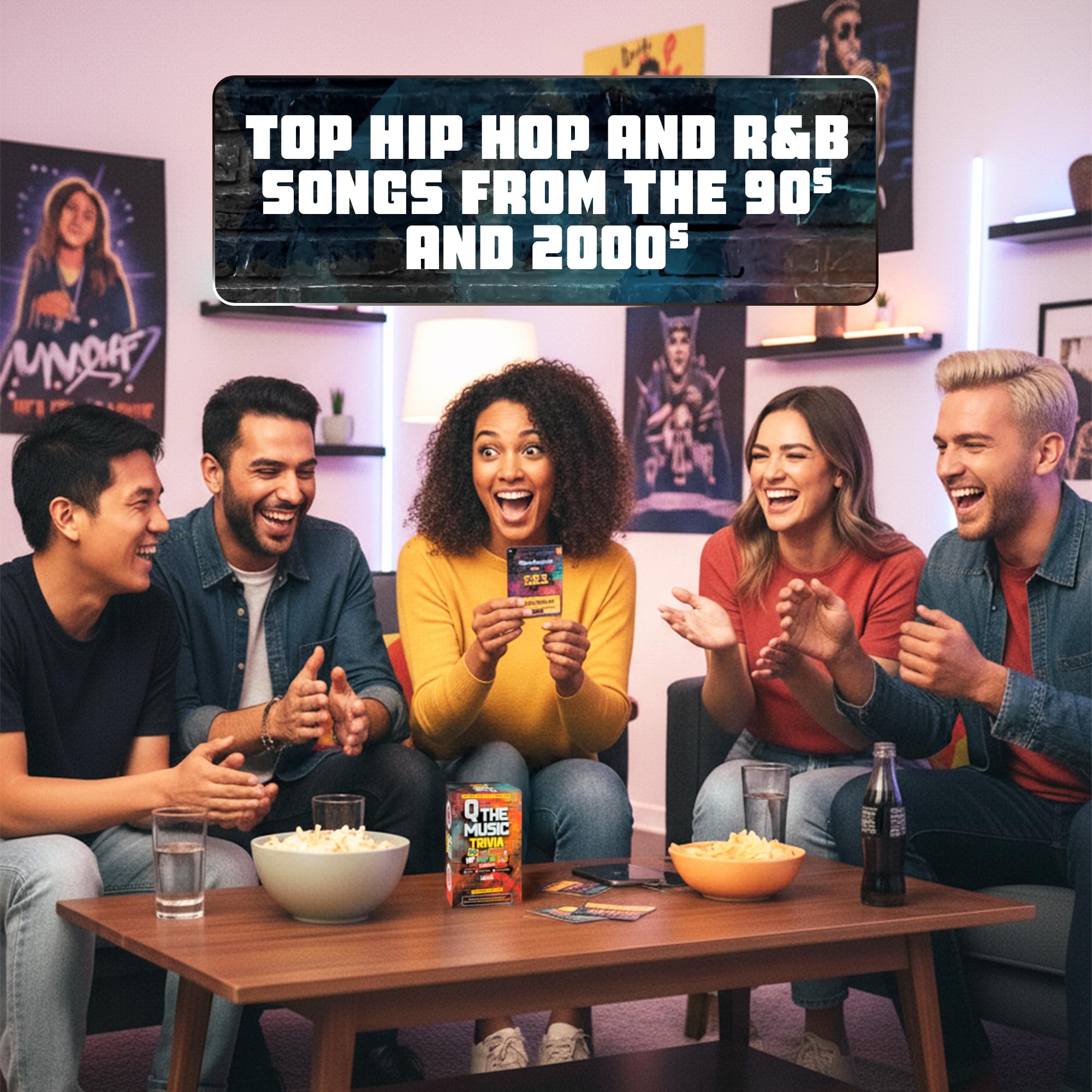 Q The Music Hip Hop & R&B Edition – 90s & 2000s Music Trivia Card Game for Adults and Families