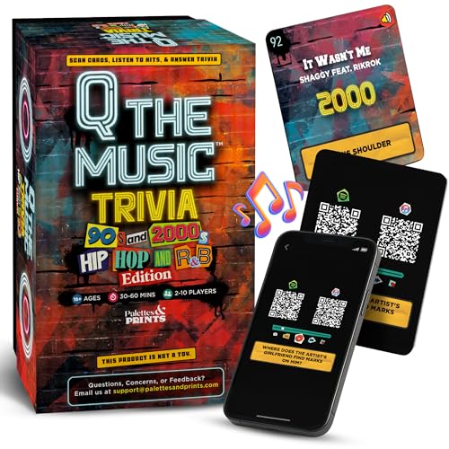 Q The Music Hip Hop & R&B Edition – 90s & 2000s Music Trivia Card Game for Adults and Families