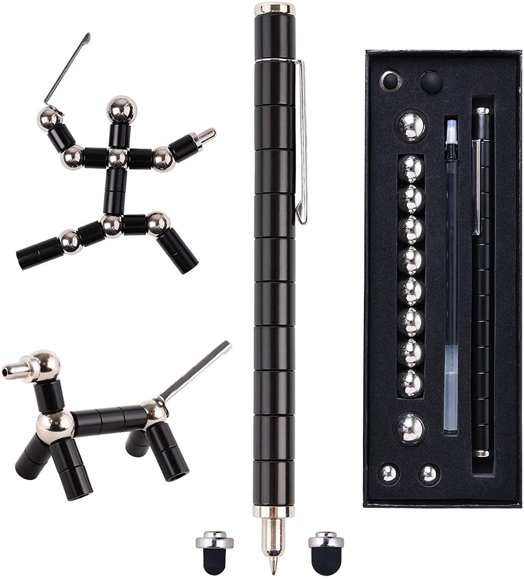 QAQcew Magnetic Fidget Pen – Deformation Stress Relief Toy for Teens and Adults (Black)