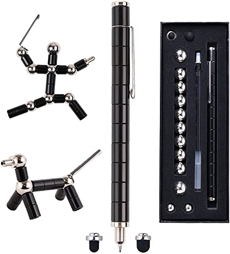 QAQcew Magnetic Fidget Pen – Deformation Stress Relief Toy for Teens and Adults (Black)