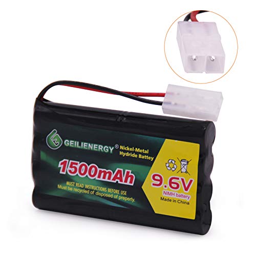 QBLPOWER 9.6V 1500mAh NiMH Rechargeable Battery Pack with Tamiya Connector for RC Cars, Boats, and Robots