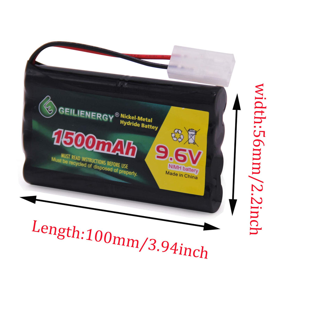QBLPOWER 9.6V 1500mAh NiMH Rechargeable Battery Pack with Tamiya Connector for RC Cars, Boats, and Robots