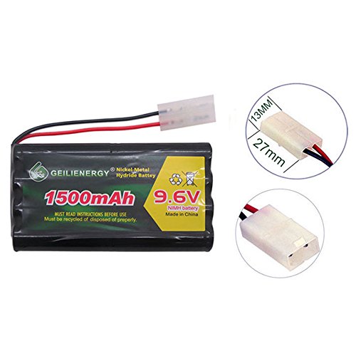 QBLPOWER 9.6V 1500mAh NiMH Rechargeable Battery Pack with Tamiya Connector for RC Cars, Boats, and Robots