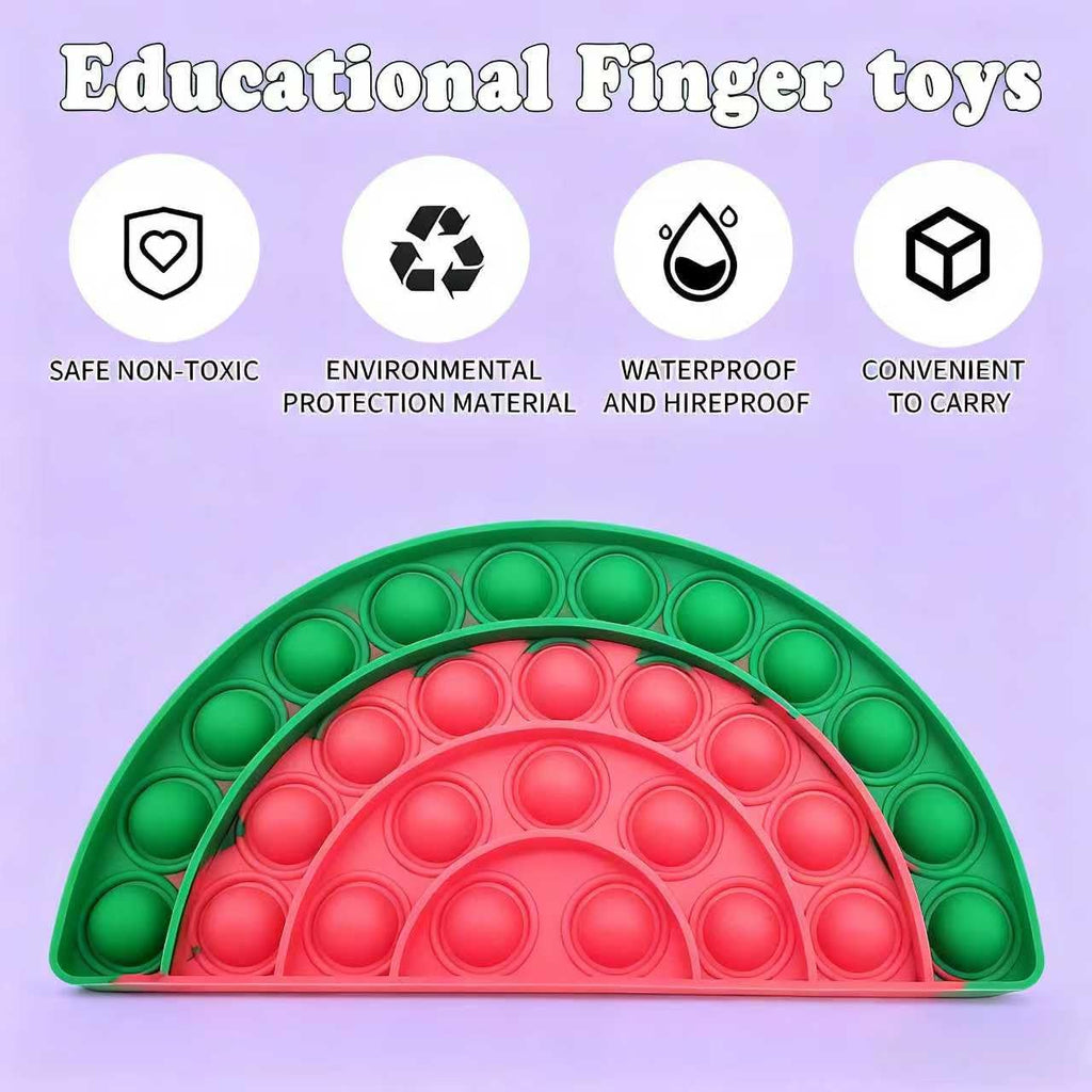 QETRABONE Silicone Fidget Toy Set – Banana, Avocado, Watermelon Bubble Pop Stress Relief Toys for Adults