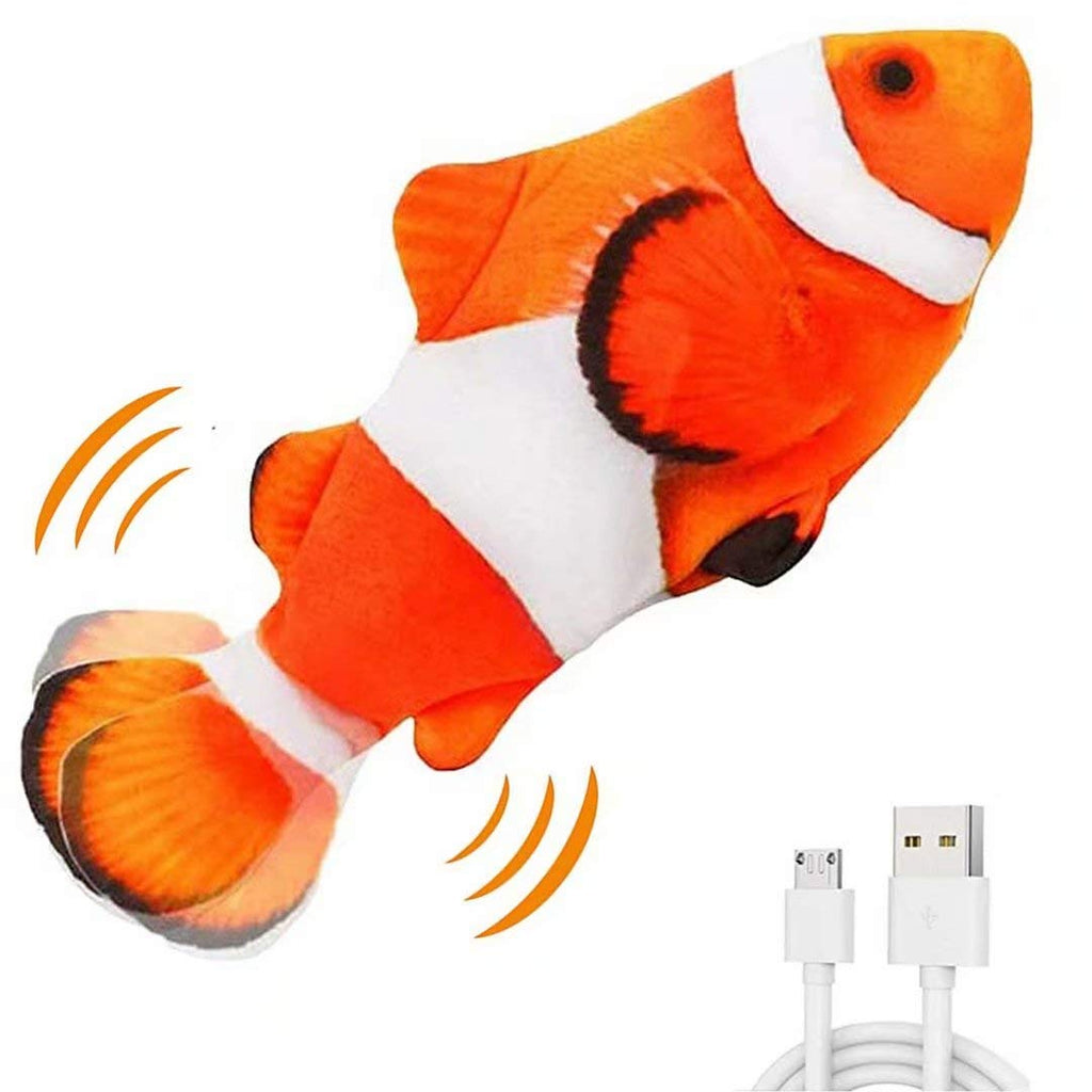 QIAONIUNIU Electric Moving Fish Plush Toy – USB Rechargeable Flopping Fish