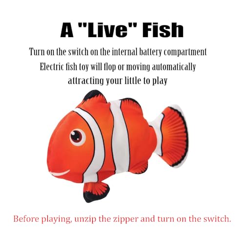 QIAONIUNIU Electric Moving Fish Plush Toy – USB Rechargeable Flopping Fish