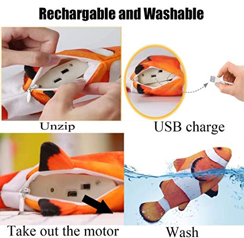QIAONIUNIU Electric Moving Fish Plush Toy – USB Rechargeable Flopping Fish