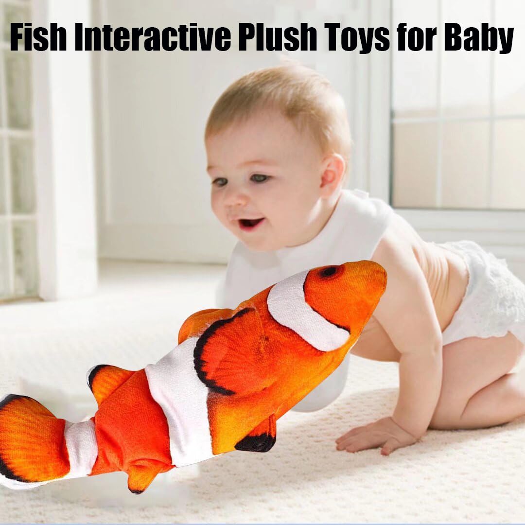 QIAONIUNIU Electric Moving Fish Plush Toy – USB Rechargeable Flopping Fish