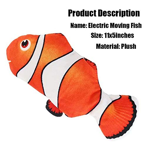 QIAONIUNIU Electric Moving Fish Plush Toy – USB Rechargeable Flopping Fish