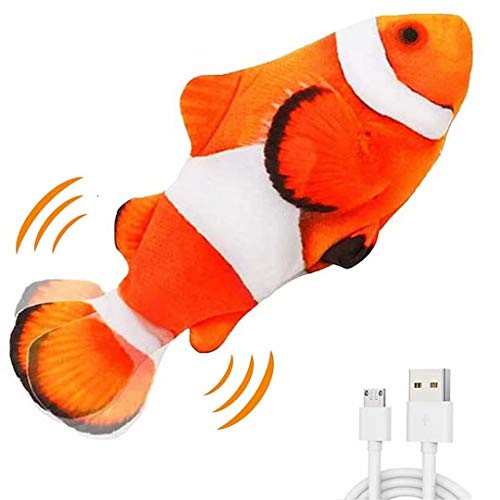 QIAONIUNIU Electric Moving Fish Plush Toy – USB Rechargeable Flopping Fish