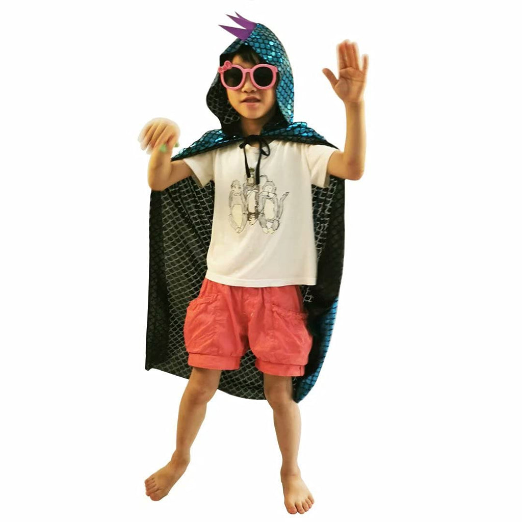 QIAONIUNIU Green Dragon Dinosaur Cape Costume for Kids Ages 3-8 | Halloween Dress-Up