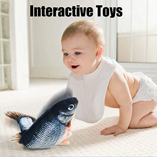 QIAONIUNIU Interactive Electric Plush Fish Toy – USB Rechargeable, Realistic Moving Fish