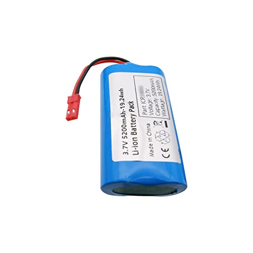 Qimoo 3.7V 5200mAh Lithium Ion Battery Pack with JST-2P Connector for RC Vehicles and DIY Projects