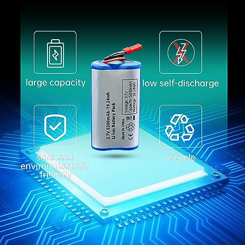 Qimoo 3.7V 5200mAh Lithium Ion Battery Pack with JST-2P Connector for RC Vehicles and DIY Projects