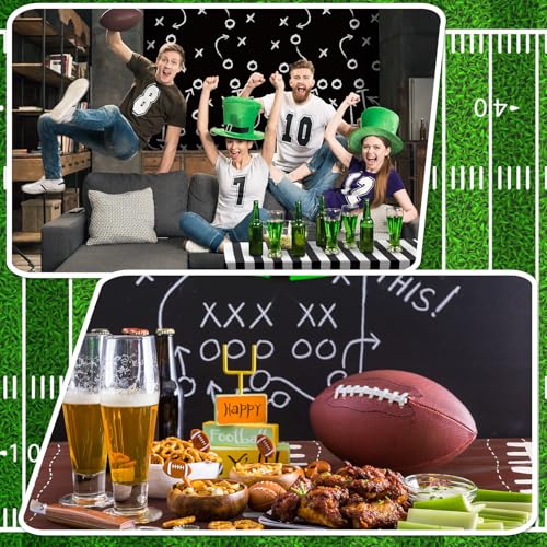 Qinyoung 4 Pack Football Tablecloths - Disposable Plastic Rectangle Sports Table Covers for Birthday Party Decor, 108 x 54 Inches