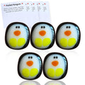 Qitiieli Mini Pocket Penguin Hug Set – 5-Pack Resin Stress Relief Toy with Encouragement Cards