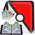 Qodalyth 4-Pocket Card Binder – PU Leather Zipper Album Holds 400 Cards, Includes 5 Hard Sleeves for TCG, MTG, Sports Cards