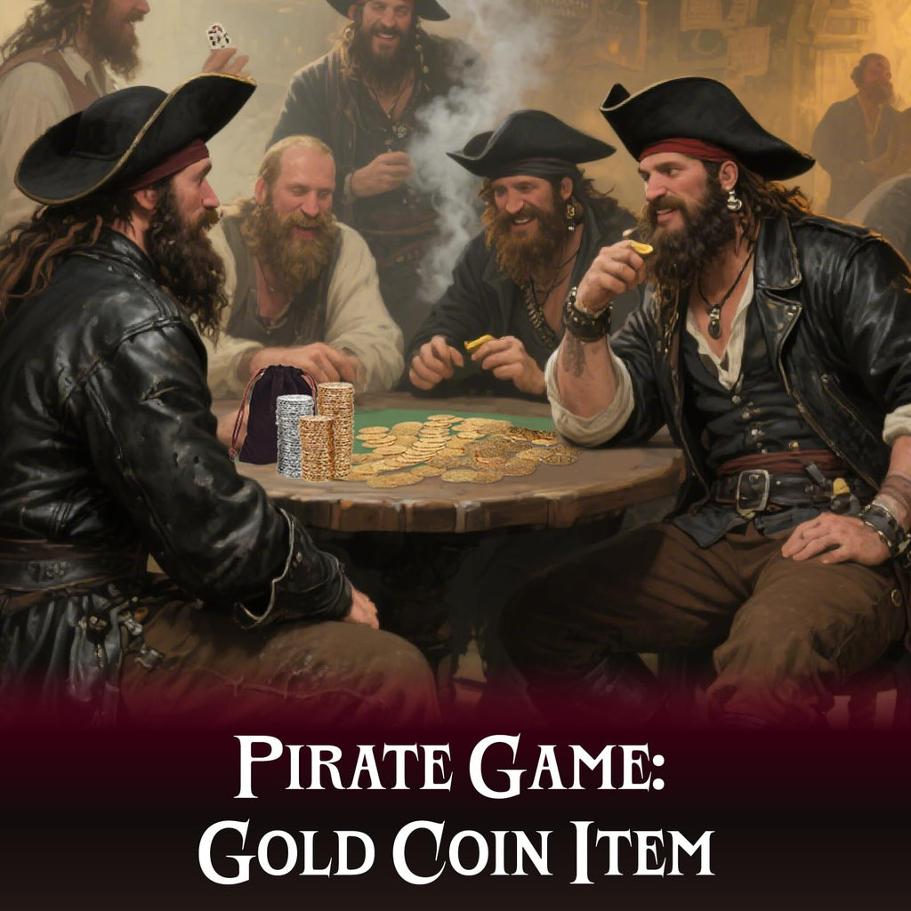 QPCOS 35-Piece Gold Metal Pirate Coins – 1.18" Spanish Doubloon Replicas for Board Games, Cosplay & Treasure Chests