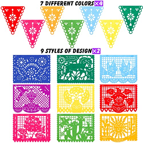 Qpout 4-Pack Felt Mexican Party Banners – Dia de los Muertos & Fiesta Decor