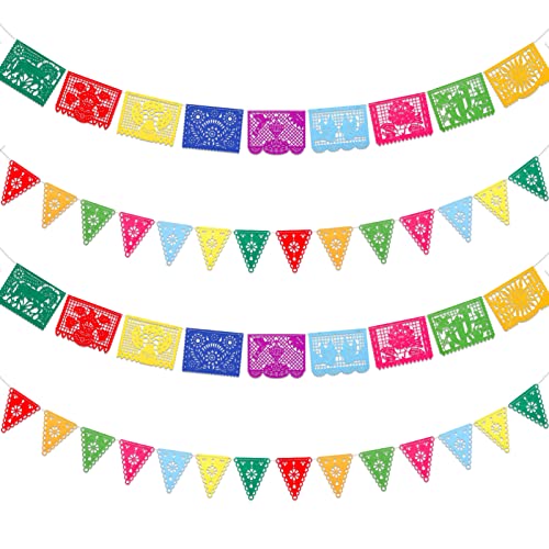 Qpout 4-Pack Felt Mexican Party Banners – Dia de los Muertos & Fiesta Decor