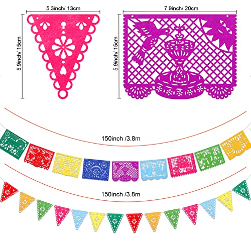 Qpout 4-Pack Felt Mexican Party Banners – Dia de los Muertos & Fiesta Decor