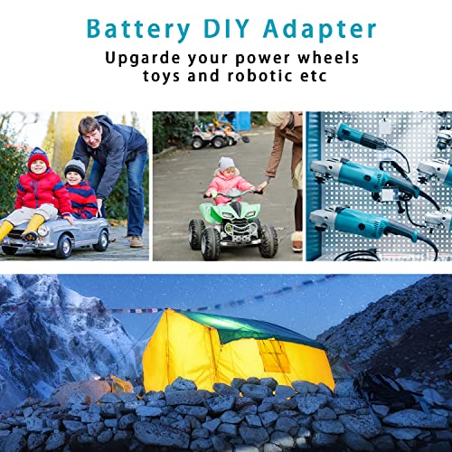 QSDXNYDC Power Wheel Battery Adapter for Makita 18V LXT Batteries with Fuse & Switch, 14 AWG Wire for DIY Toys, Robotics, RC Car & Truck