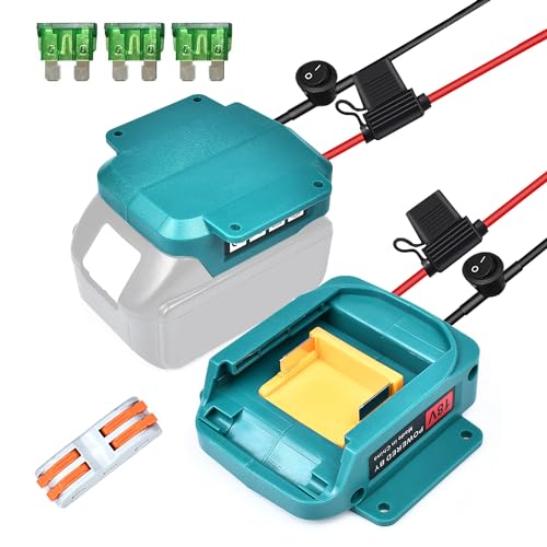 QSDXNYDC Power Wheel Battery Adapter for Makita 18V LXT Batteries with Fuse & Switch, 14 AWG Wire for DIY Toys, Robotics, RC Car & Truck