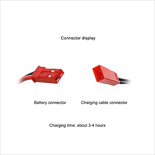Qsmily 7.2V 1000mAh Ni-Cd Battery Pack with JST Connector and Charge Cable for RC Trucks, Excavators, and Toys