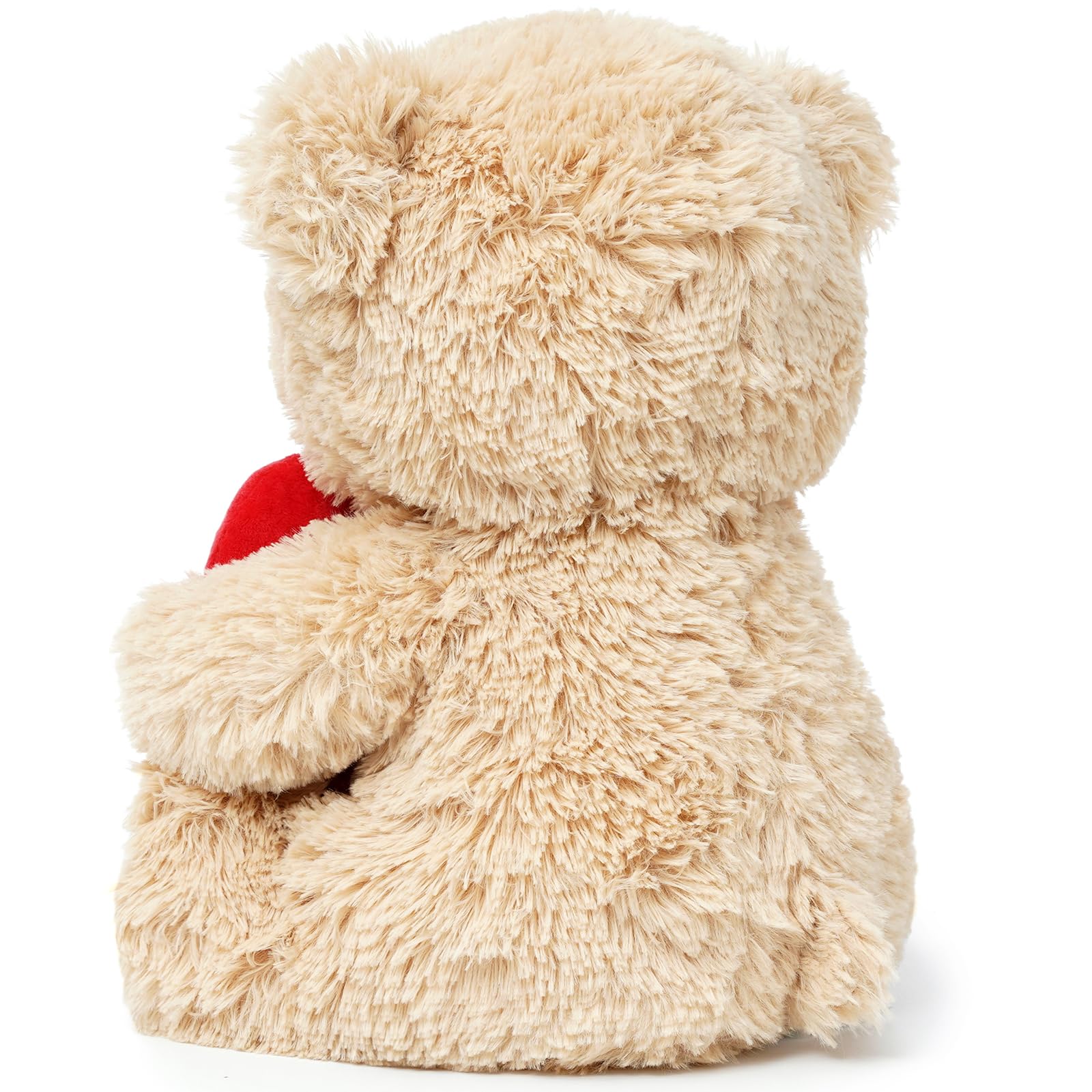 Quaakssi 12-Inch Brown Teddy Bear with Heart – Plush Gift for Valentine's, Mother's Day & More