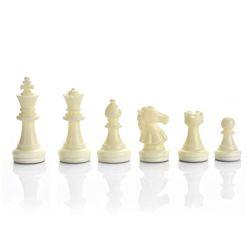 QuadPro Magnetic Plastic Chess Pieces Replacement Set – 1.96" King, 32 Pieces with Storage Bag
