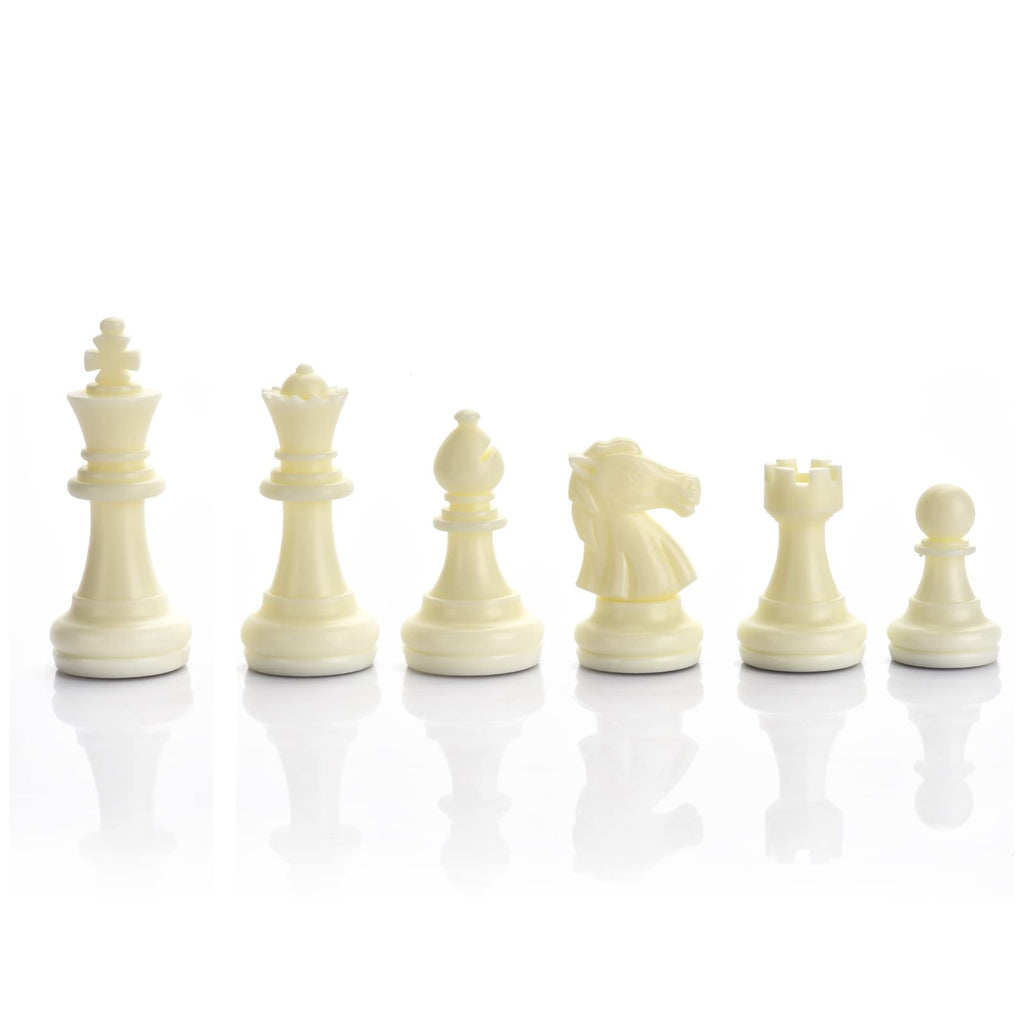 QuadPro Magnetic Plastic Chess Pieces Replacement Set – 1.96" King, 32 Pieces with Storage Bag