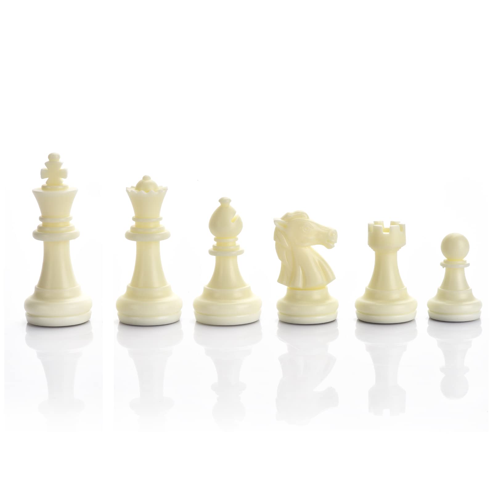 QuadPro Magnetic Plastic Chess Pieces Replacement Set – 1.96" King, 32 Pieces with Storage Bag