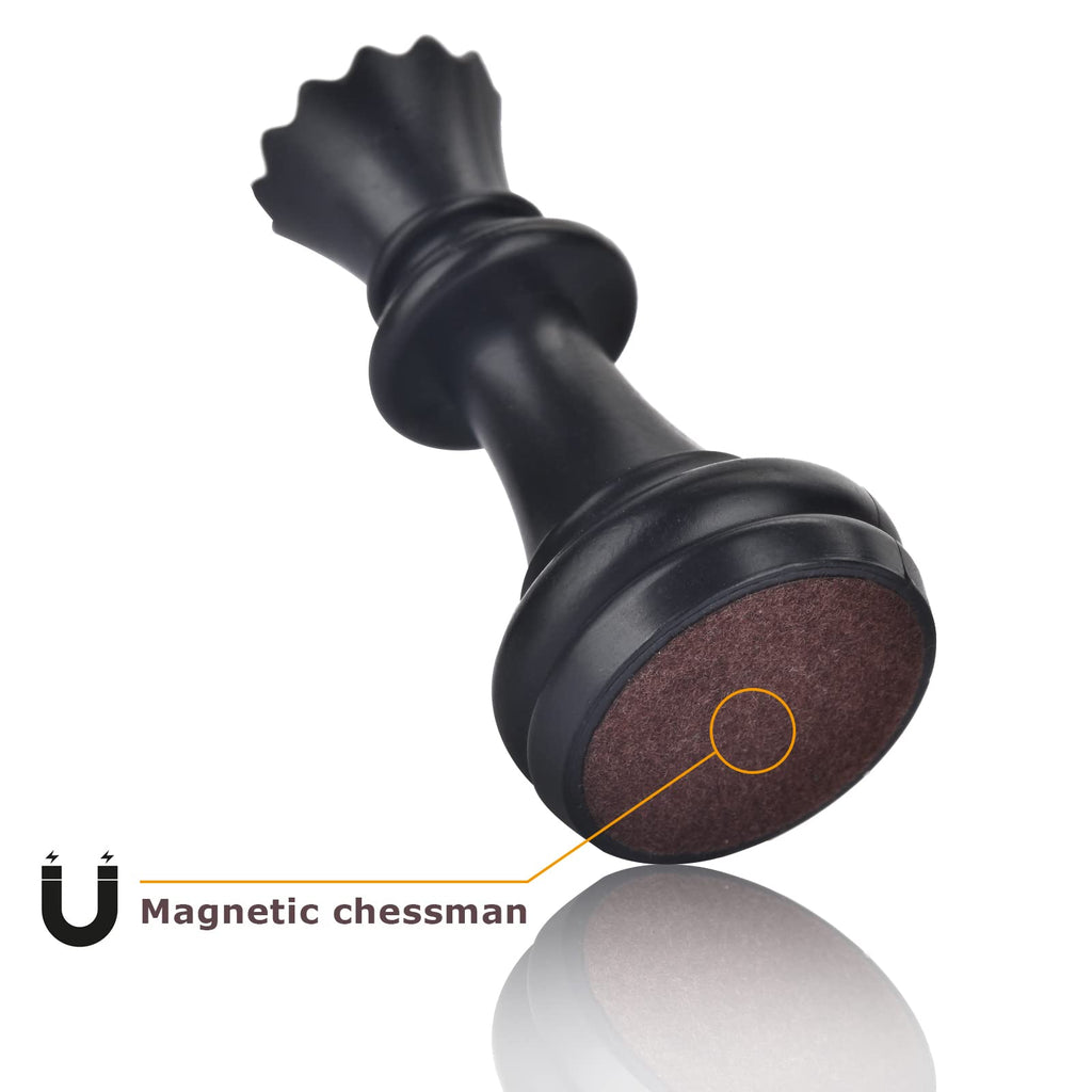 QuadPro Magnetic Plastic Chess Pieces Replacement Set – 1.96" King, 32 Pieces with Storage Bag