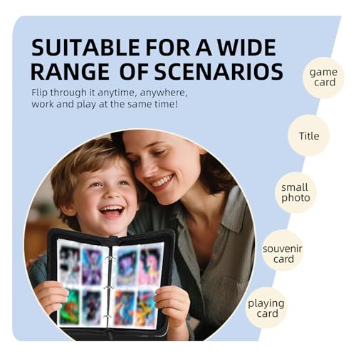 Quazextr 4-Pocket Trading Card Binder – Holds 400 Cards, PU Leather, Zip Closure (Purple White)