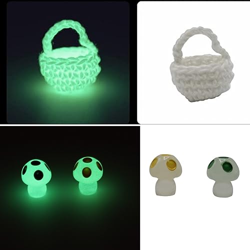 Qué Kawaii Wooden Tooth Fairy Door – Glow in the Dark, Paintable & Customizable Kit with Stairs, Crochet Bag, Stars, Mushrooms & 6 Certificates