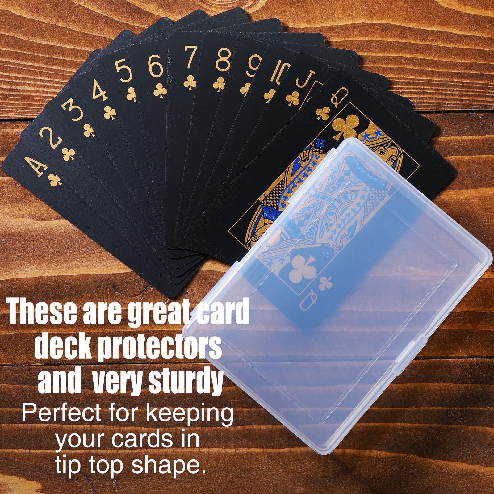 Queekay 10-Pack Clear Plastic Playing Card Cases – Durable Storage Boxes for Standard Cards, 3.8x2.7x0.8 Inch
