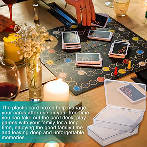 Queekay 10-Pack Clear Plastic Playing Card Cases – Durable Storage Boxes for Standard Cards, 3.8x2.7x0.8 Inch