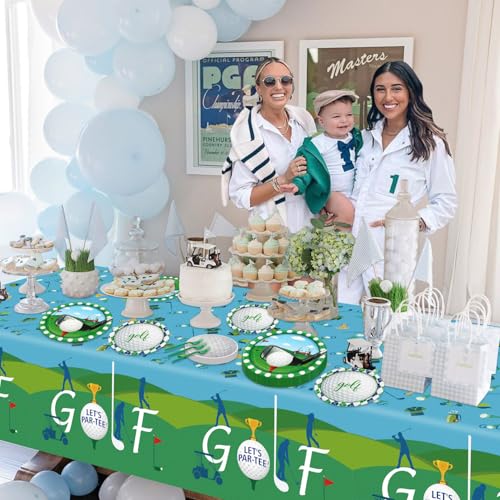 QUERICKY Golf Party Supplies for 20 Guests – Disposable Tableware Set with Plates, Napkins, Forks & Tablecloth