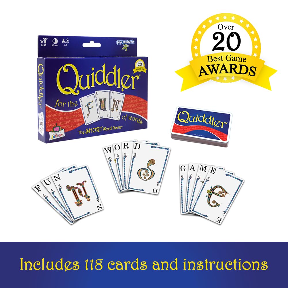 Quiddler Word Card Game – Educational Family Game for Kids and Adults, Ages 8+
