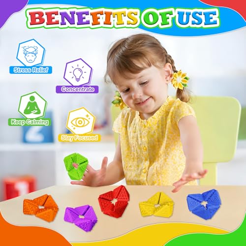 Quiet Fidget Toys for Kids 6-Pack: Sensory Flip Cubes for ADHD, Stress Relief, and Focus – Food-Grade Silicone, Patented Design