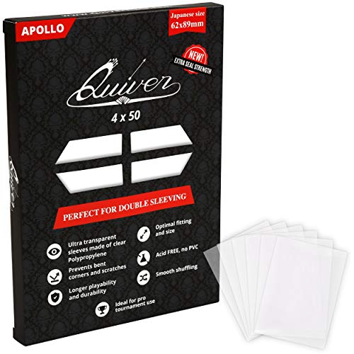 Quiver Time Apollo Clear Card Sleeves (200 Pack) - 62x89mm - Perfect for Yu-Gi-Oh, Vanguard & K-pop Photocards