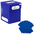 Quiver Time Blue TCG Deck Box & Sleeves Bundle – 100+ Capacity, 2 Dividers, 100 Artemis Blue Sleeves