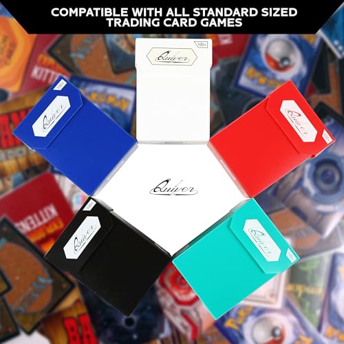 Quiver Time Blue TCG Deck Box & Sleeves Bundle – 100+ Capacity, 2 Dividers, 100 Artemis Blue Sleeves