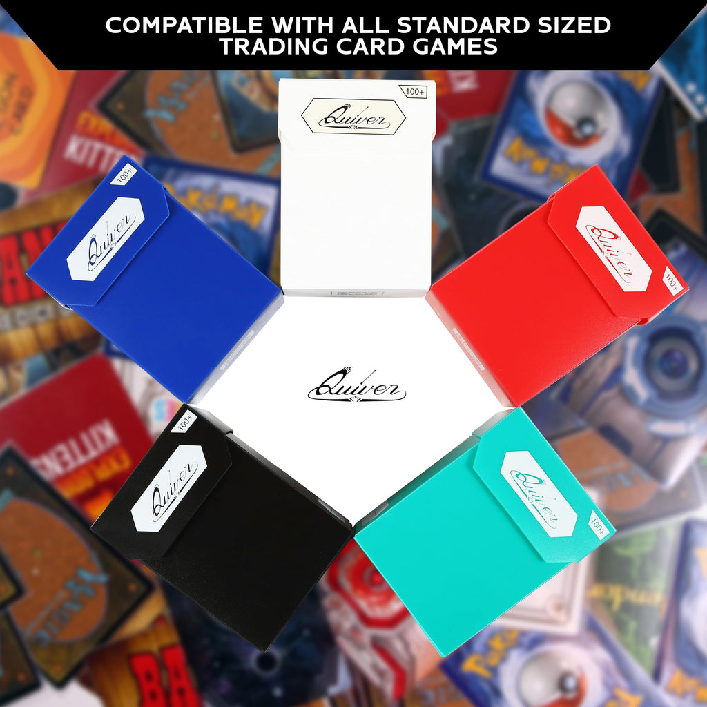 Quiver Time Blue TCG Deck Box & Sleeves Bundle – 100+ Capacity, 2 Dividers, 100 Artemis Blue Sleeves