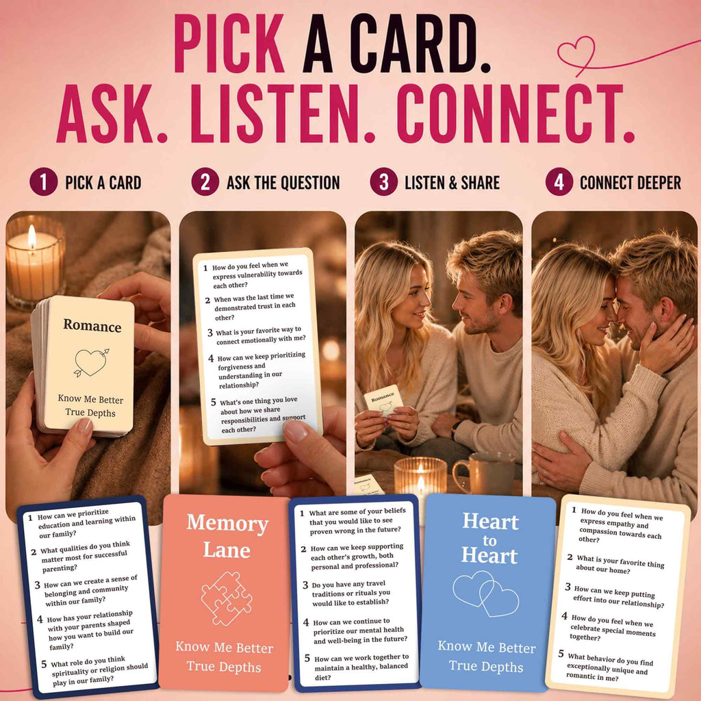 QUOKKA Conversation Cards for Couples - 500 Deep Questions for Date Night or Wedding Gift
