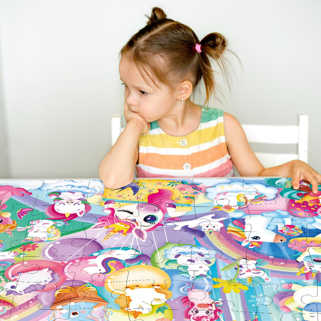 QUOKKA Giant Floor Puzzles for Kids Ages 4-6 – 48-Piece Unicorn Puzzle, 2x3 Feet, Extra-Thick Pieces, Premium Box with Handle & Magnetic Closure