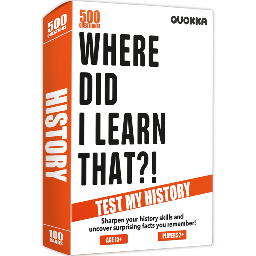 QUOKKA History Trivia Card Game: 500 Questions for Adults, Teens & Family Game Night