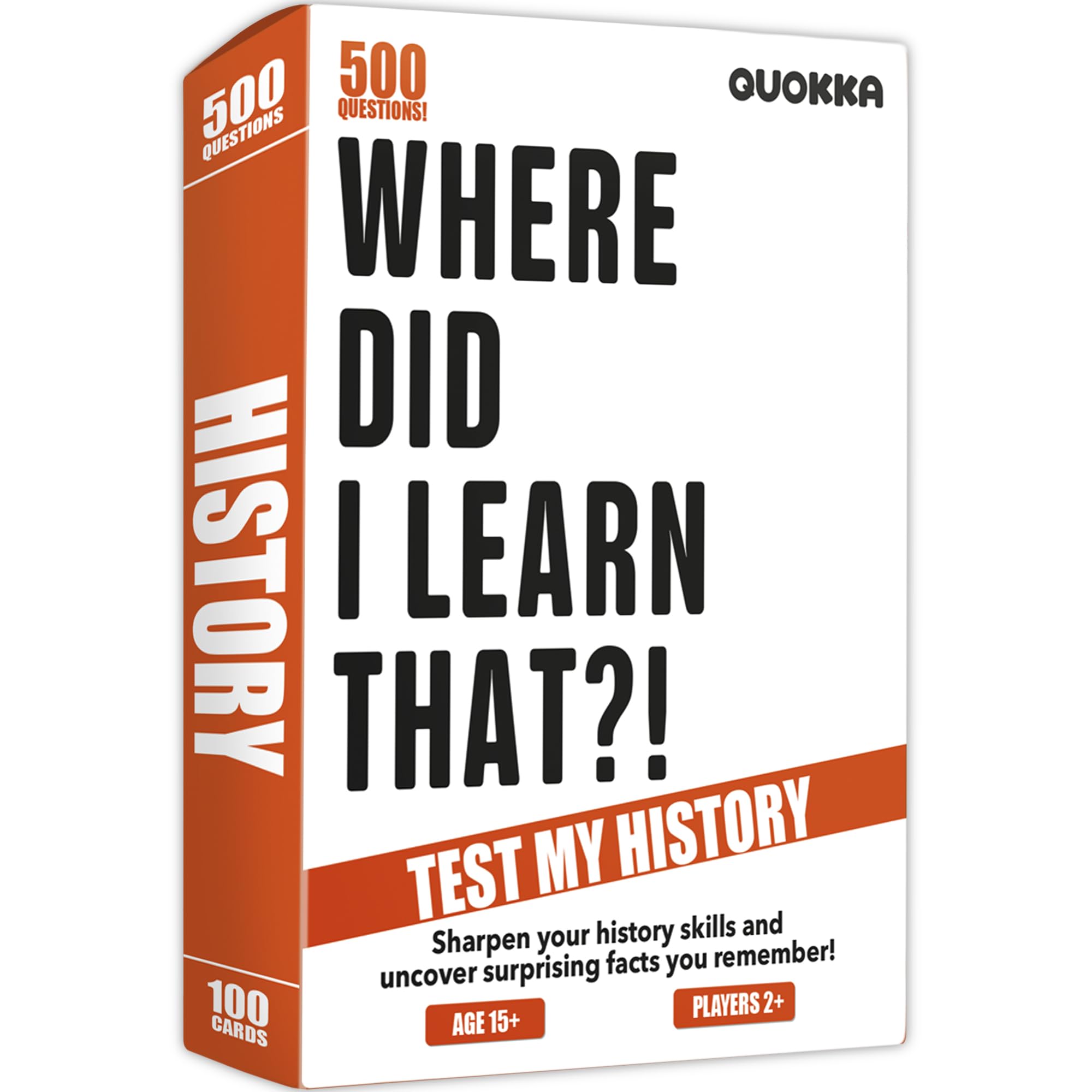 QUOKKA History Trivia Card Game: 500 Questions for Adults, Teens & Family Game Night