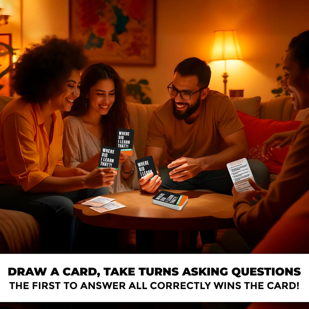 QUOKKA History Trivia Card Game: 500 Questions for Adults, Teens & Family Game Night